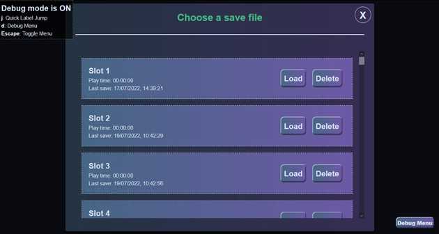 Save slots screenshot