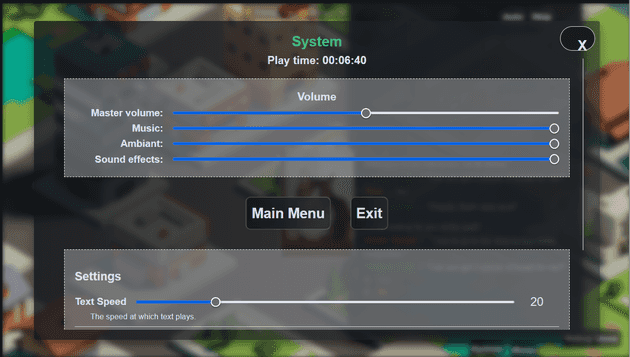 System menu